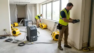 Structural drying equipment for water damage restoration in Chesapeake, VA home